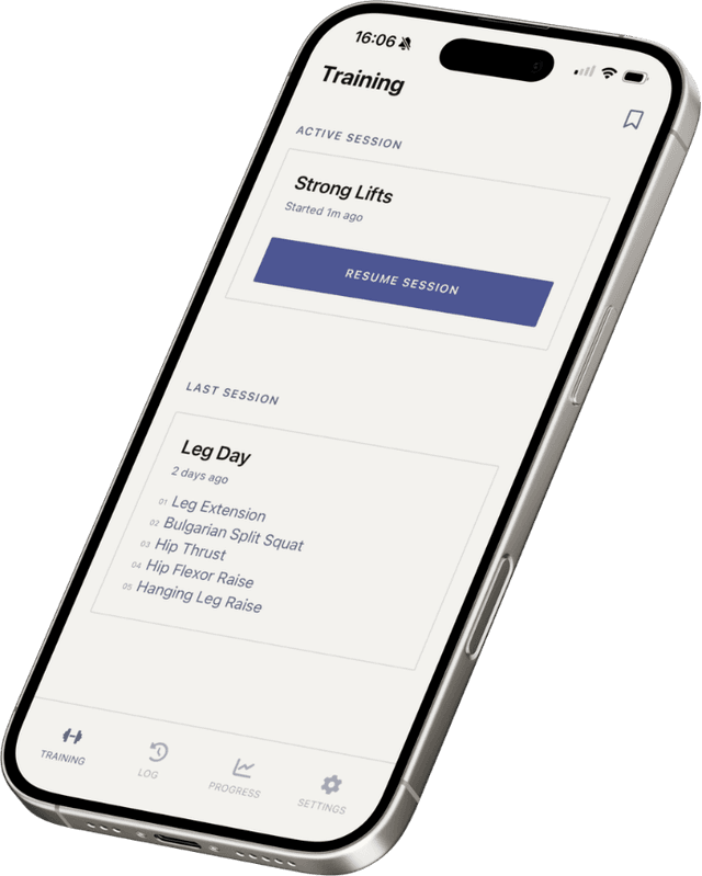 Impello app workout screen